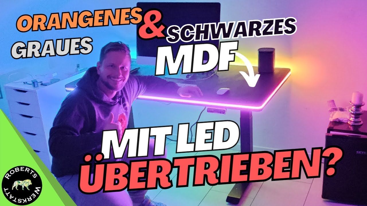GESUNDES ARBEITEN: Elektrisch höhenverstellbarer LED SCHREIBTISCH
