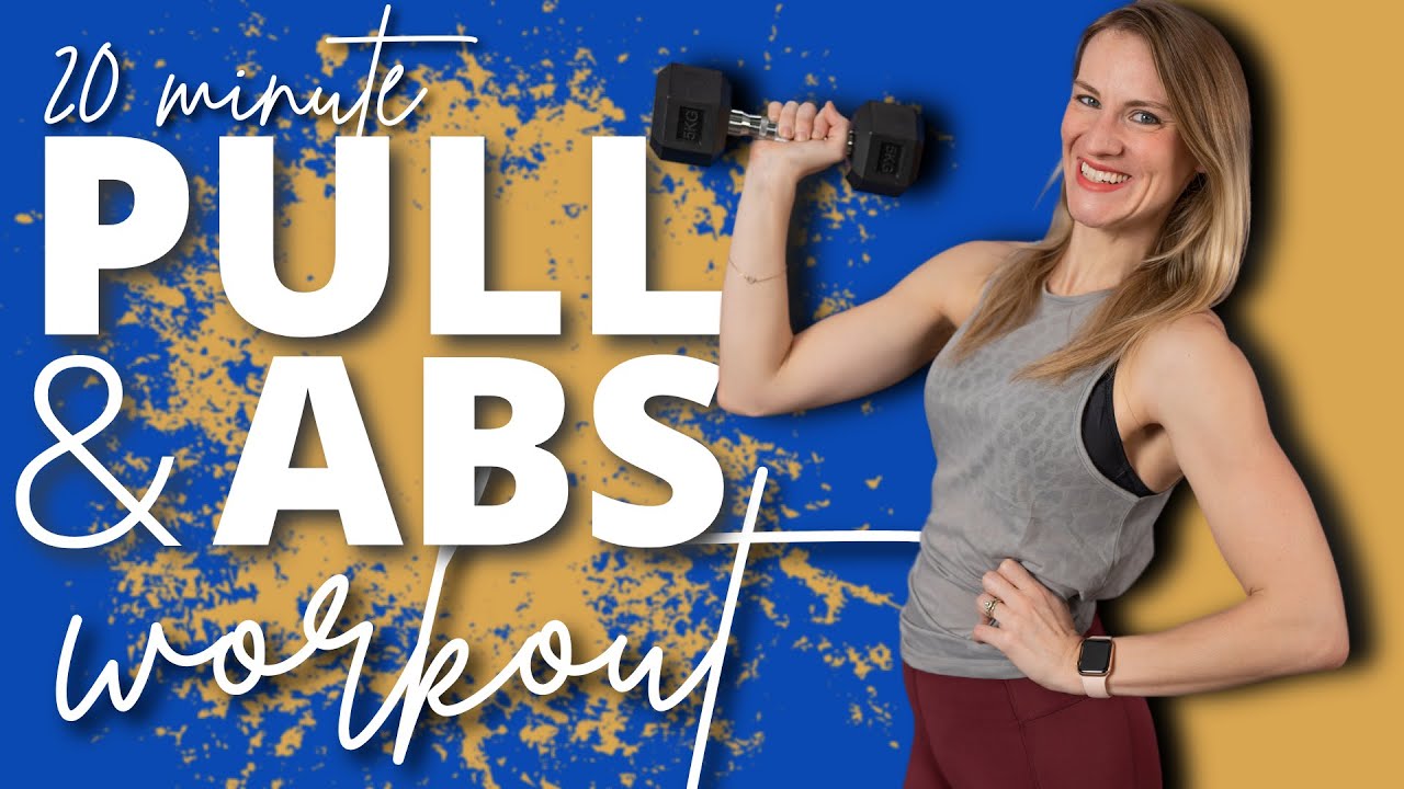PULL & ABS | 20 minute Home Workout with Dumbbells