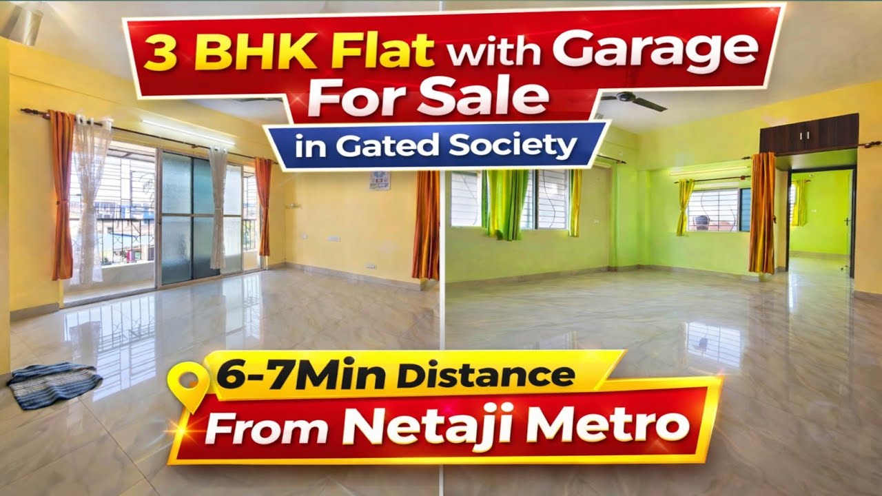 3 BHK Flat With GARAGE For Sale📍 In Gated Society | 6–7Min Walking Netaji🚇 | Lift | 24Hrs Security