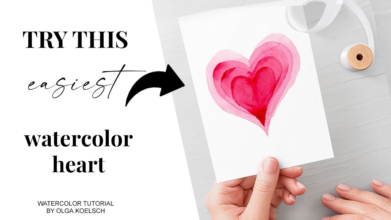 Easiest Valentine's Card painting Idea! (Try this layered technique!)