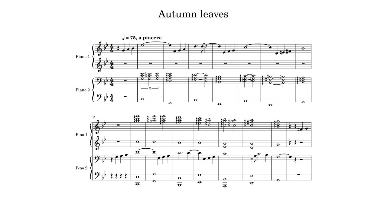 Autumn leaves - Piano 4-hands Arrangement