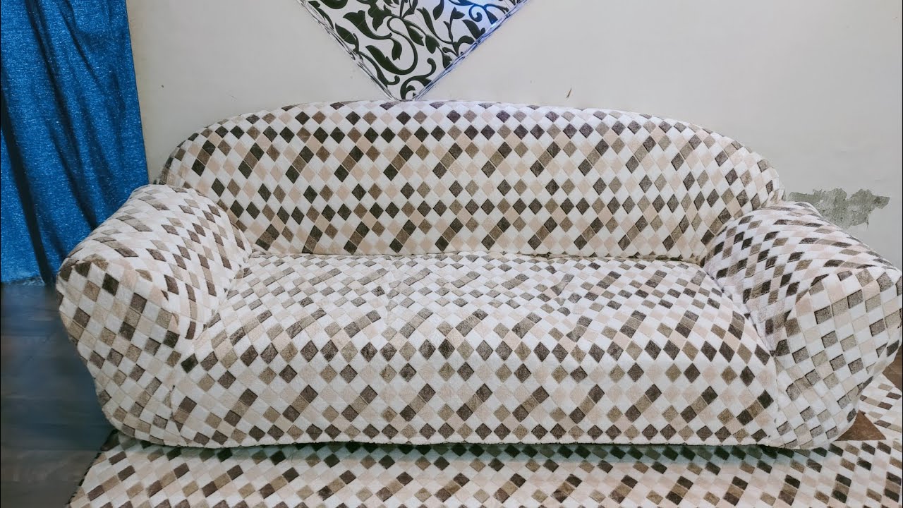 घर पर सोफा कवर ( Sofa Cover) कैसे बनाएं? Make Full Sofa Cover at Home Elastic Cover Cut & Stitch 