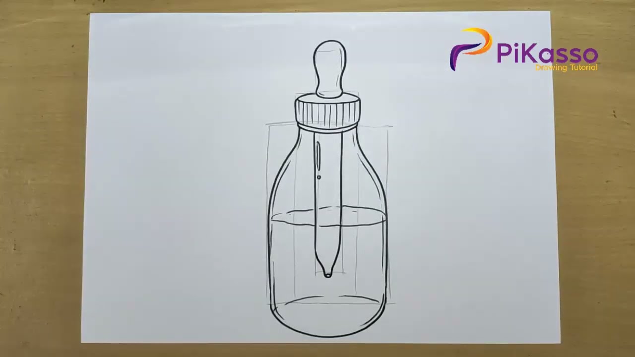 How to Draw a Dropped Bottle Easy step by step