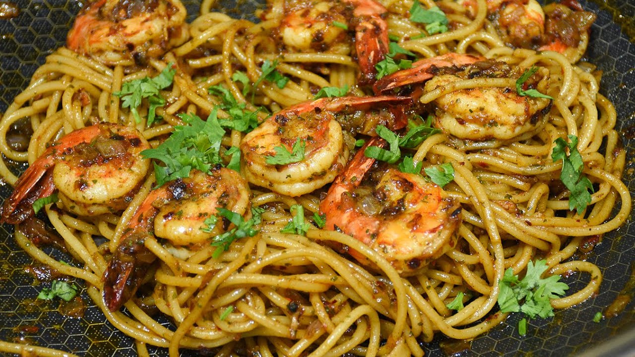 Resepi Butter Garlic Prawn Spaghetti Serius Sedap