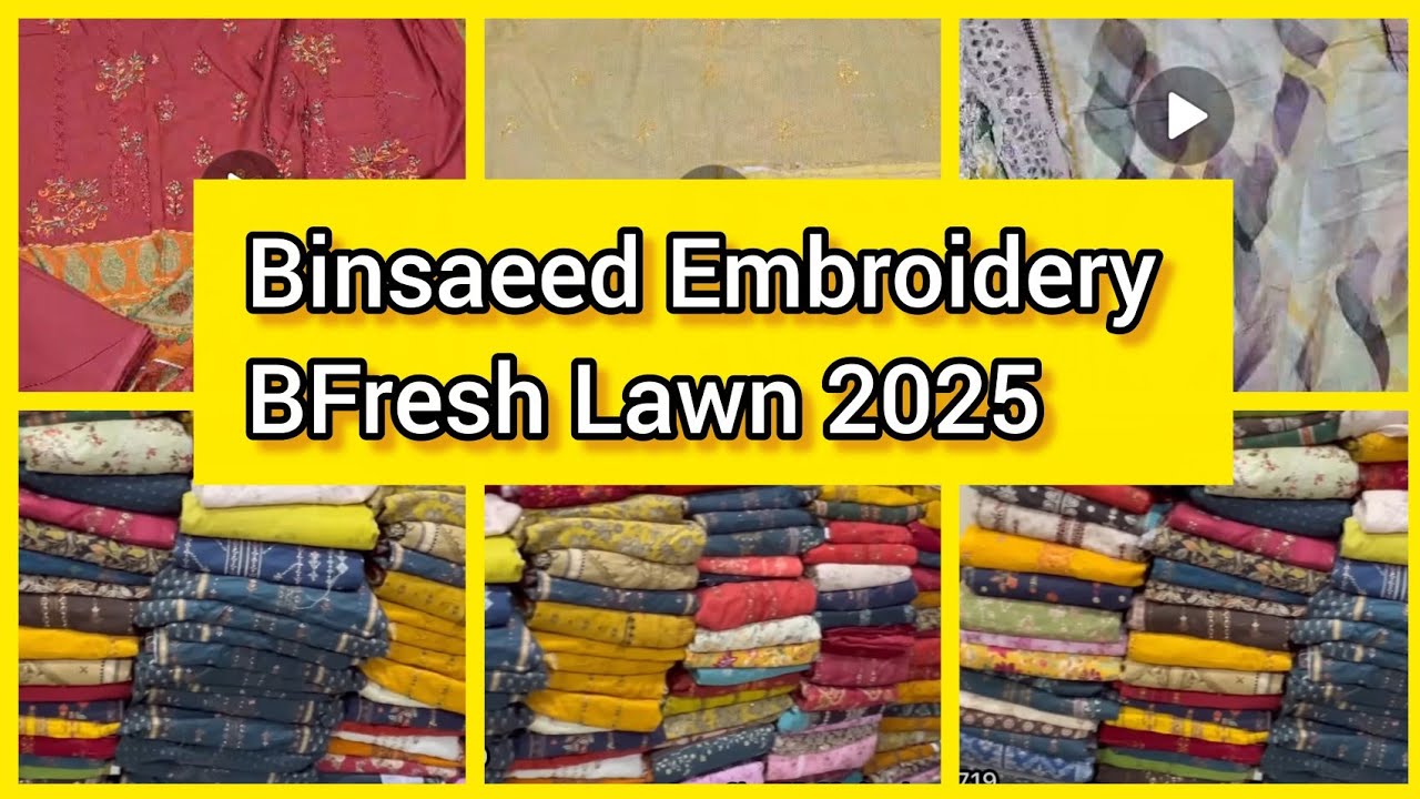 Binsaeed Embroidery BFresh Lawn Collection 2025 | Binsaeed Wholesale Collection 2025
