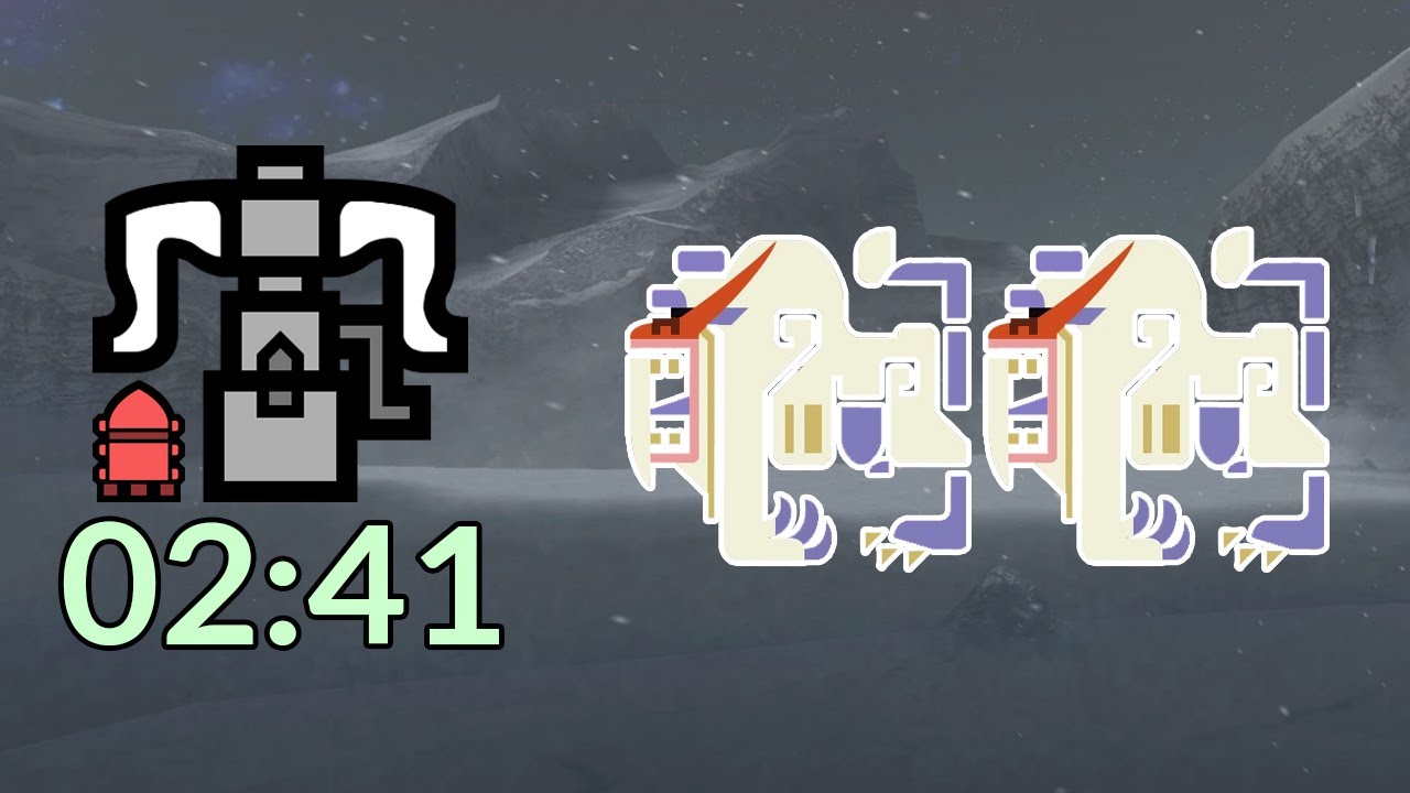 MHFU | Two Roars in the Snow 02:41 Heavy Bowgun Solo | High Rank