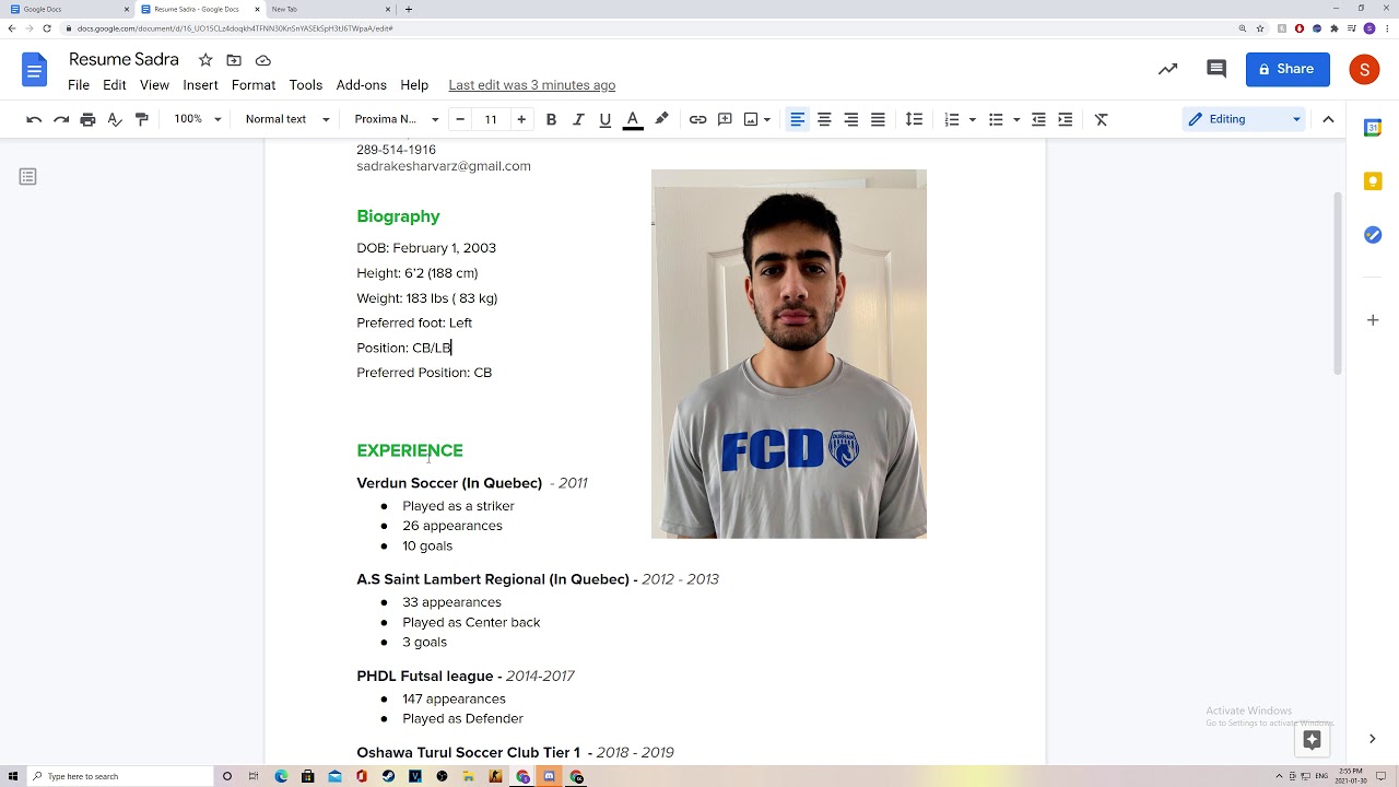 How to make your own football/soccer CV for free!