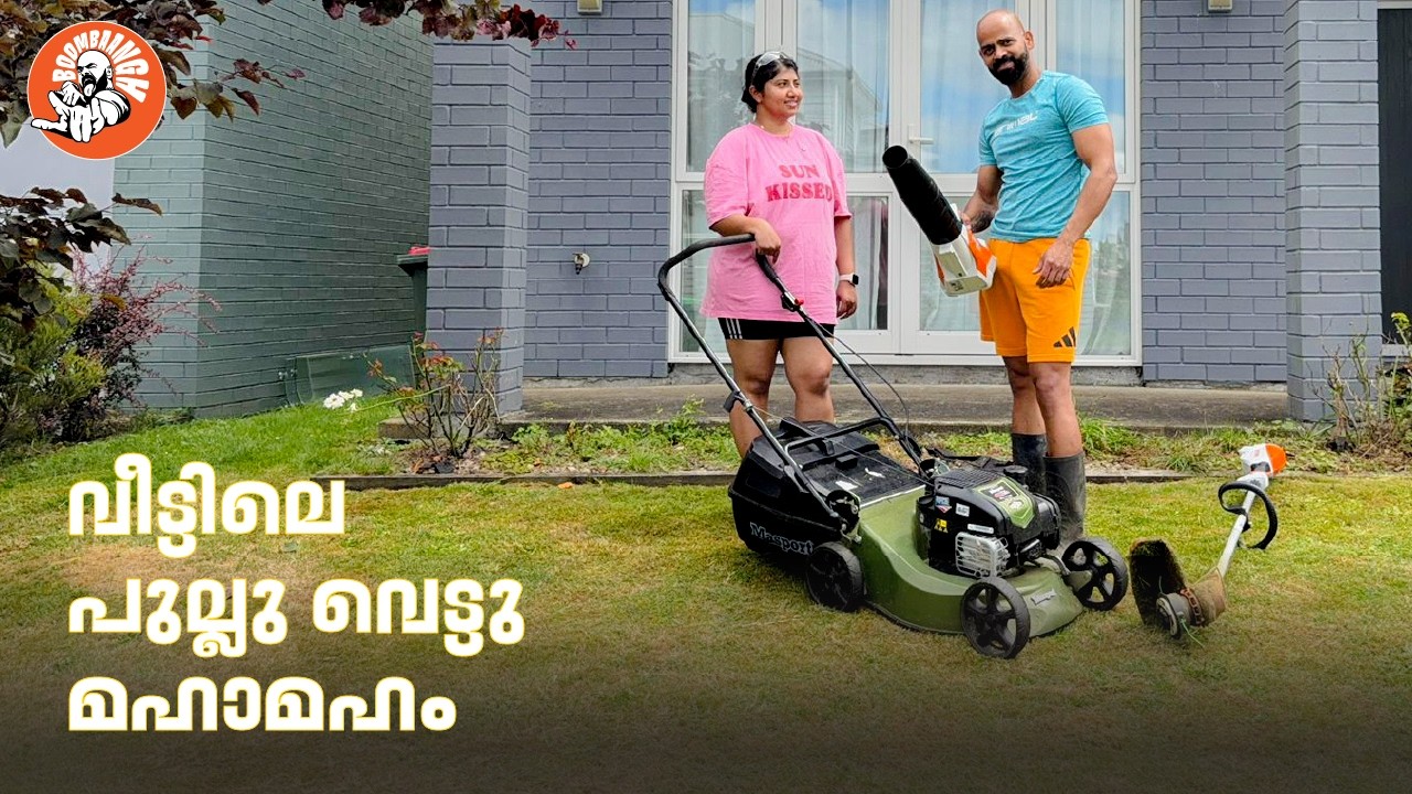 Daily Vlog 18| വീട്ടിലെ പുല്ലു വെട്ടു മഹാമഹം | Mow the Lawn | @BoomBaangh