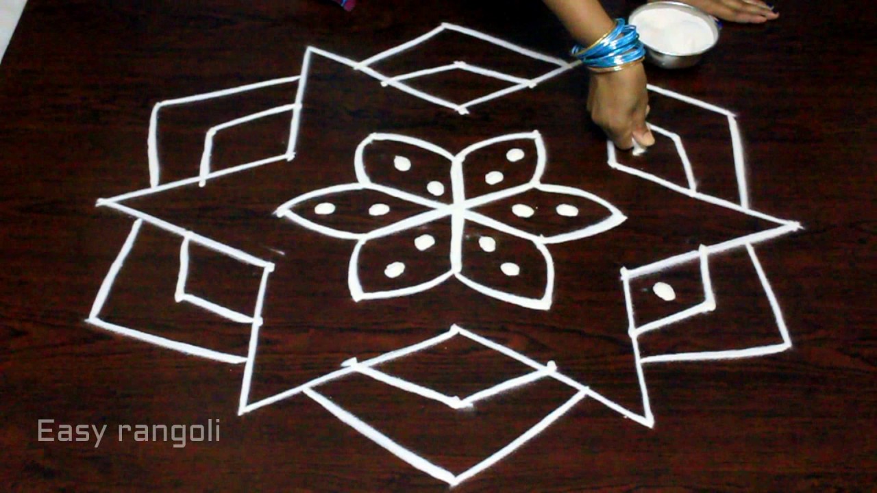creative rangoli designs with 7x4 dots || muggulu designs with dots || creative kolsm designs
