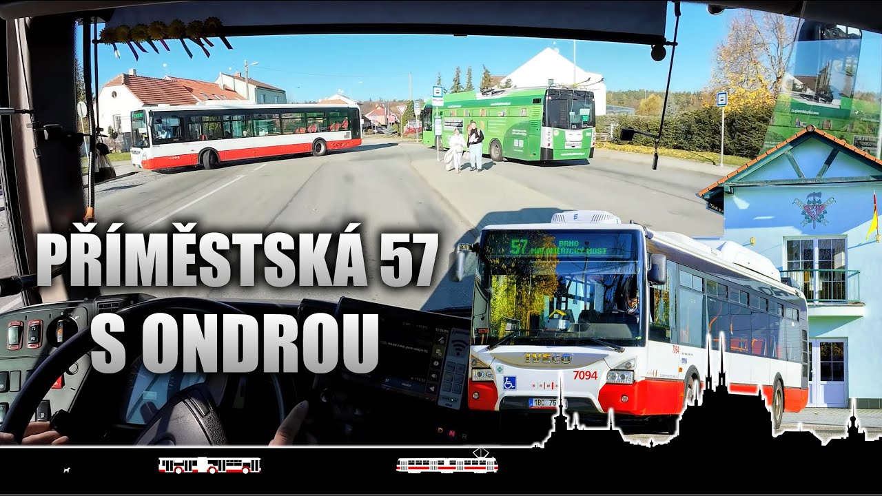 Šofér Ondra na podzimní 57 - Vranov - Brno - Vranov 🚌 Cab view bus Brno