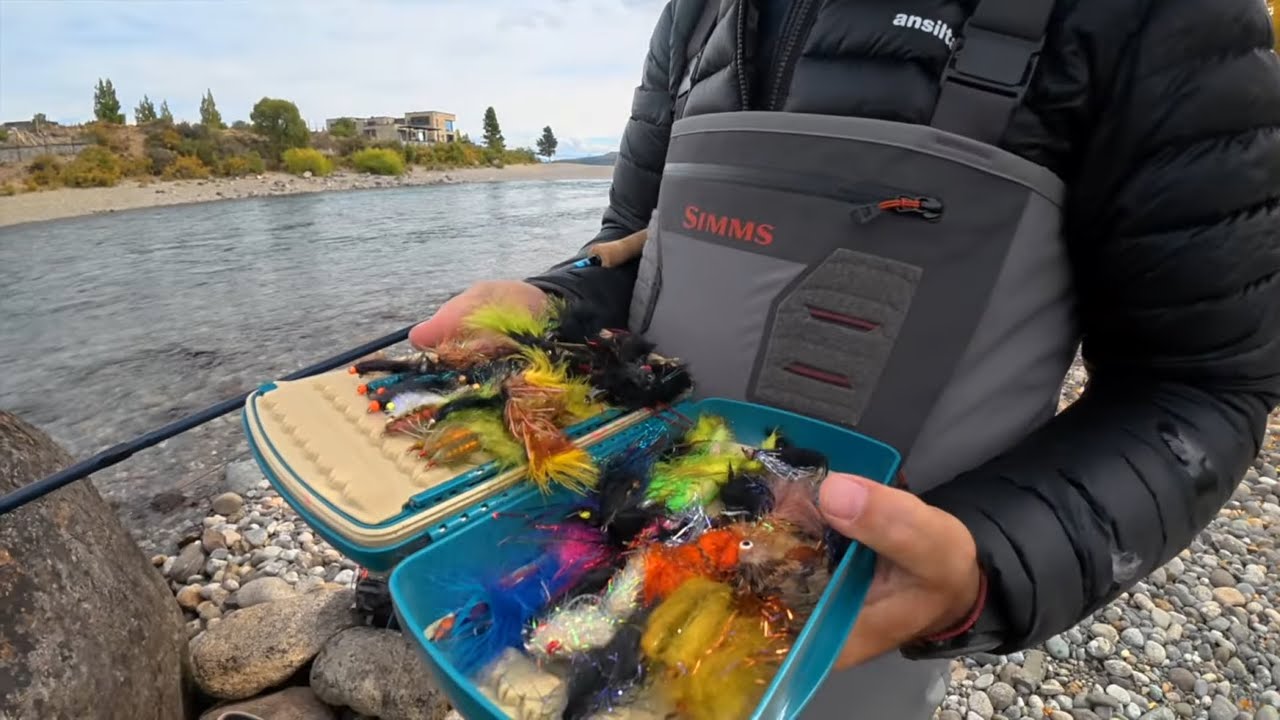 PESCA CON MOSCA BOCA RÍO LIMAY  AGUAS ARRIBA ESPN DINA HUAPI PATAGONIA ARGENTINA 