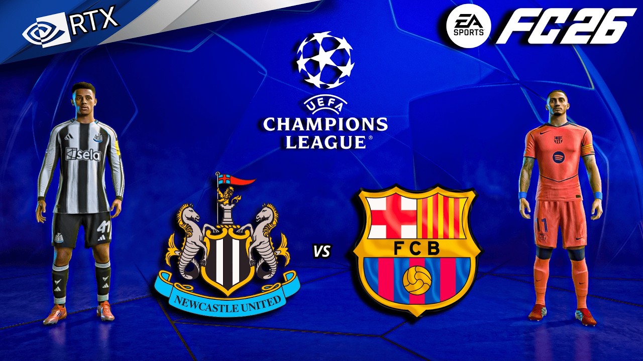 FC 26 - Newcastle vs Barcelona | Champions League Round of 16 Full Match | PC&trade; [4K60]