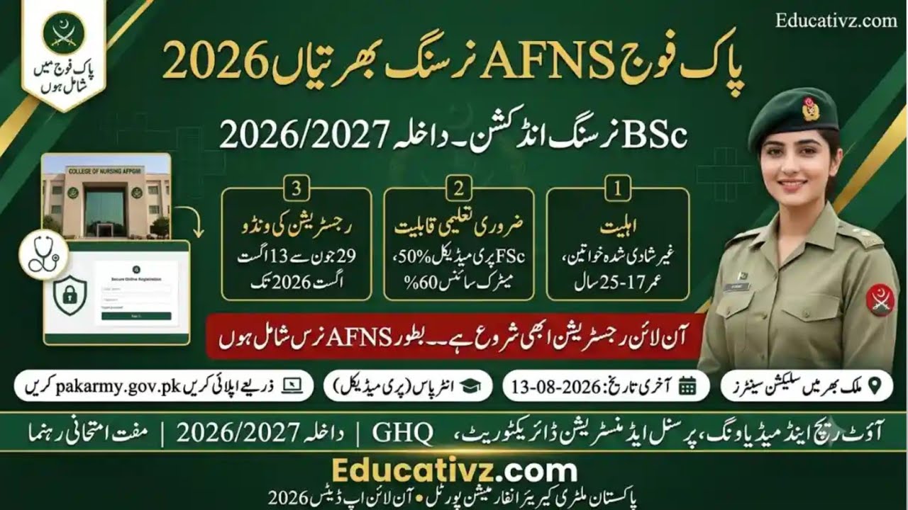 Join Pak Army as nurse (AFNS 2026) Online Apply | Eligibility Criteria | New Update ✨