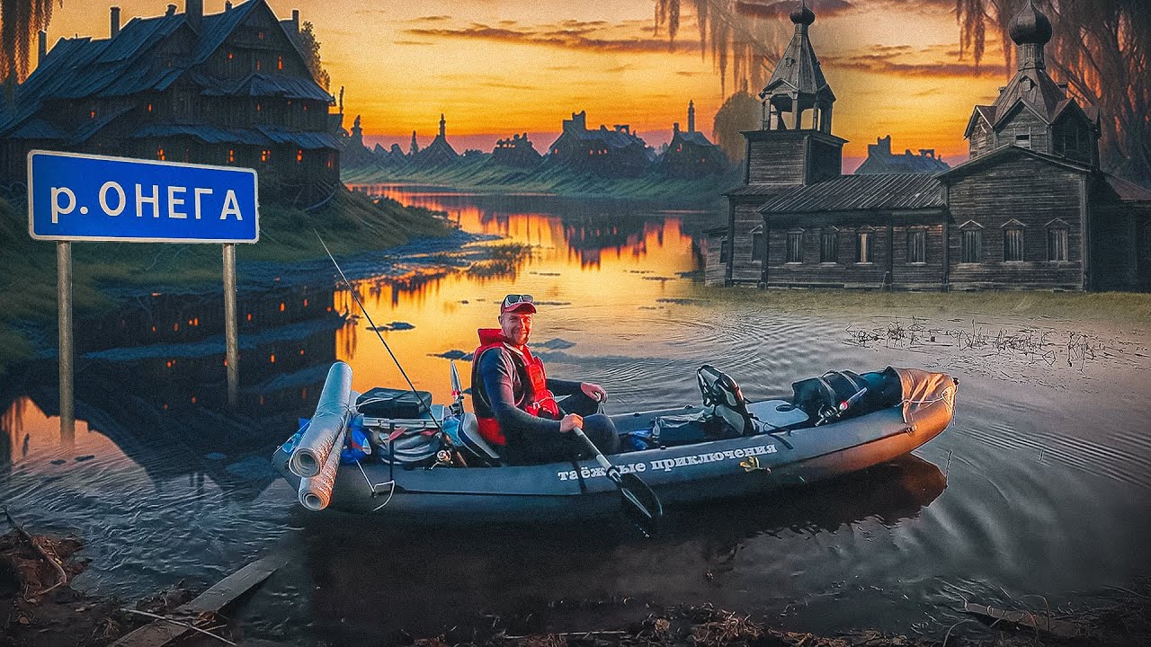 Сплав на байдарках по реке Онега / Нашли старинный храм / Две ночи на реке / Меня буксируют на лодке