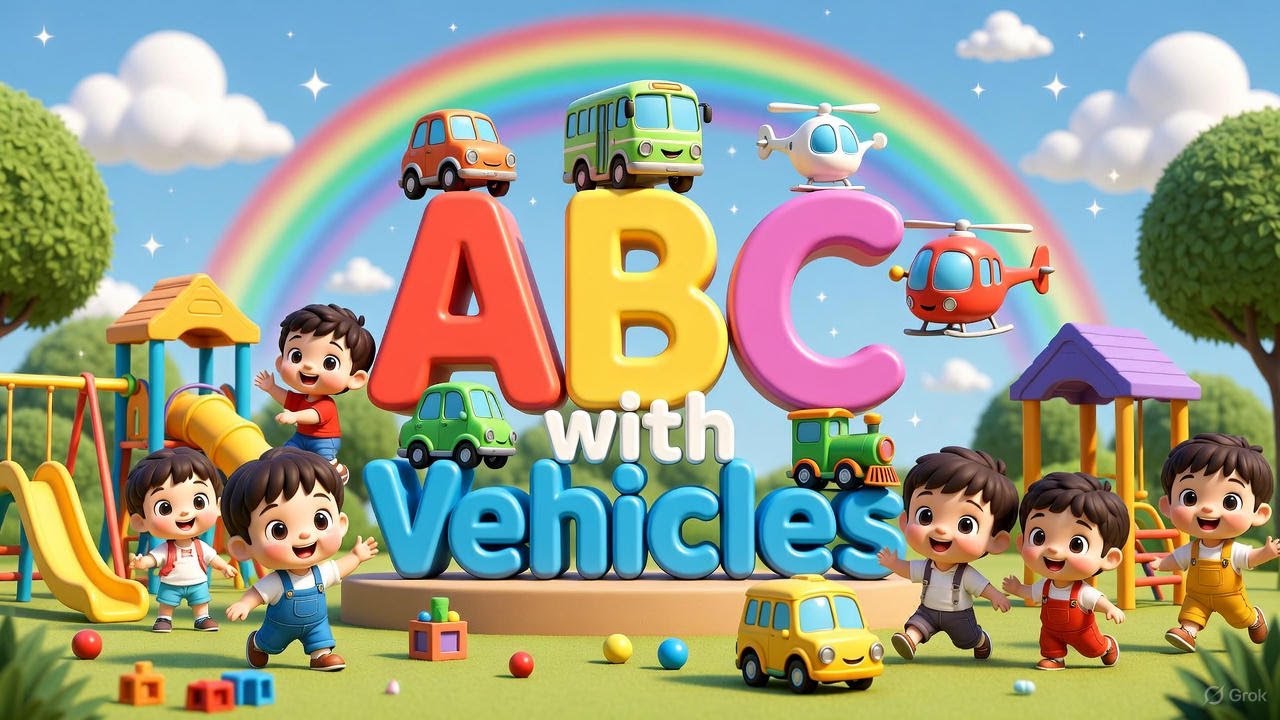 ABC with Vehicles 🚗🚌 | Learn Alphabet with Cars, Bus & More | Kids Nursery Rhymes | Lofitoons