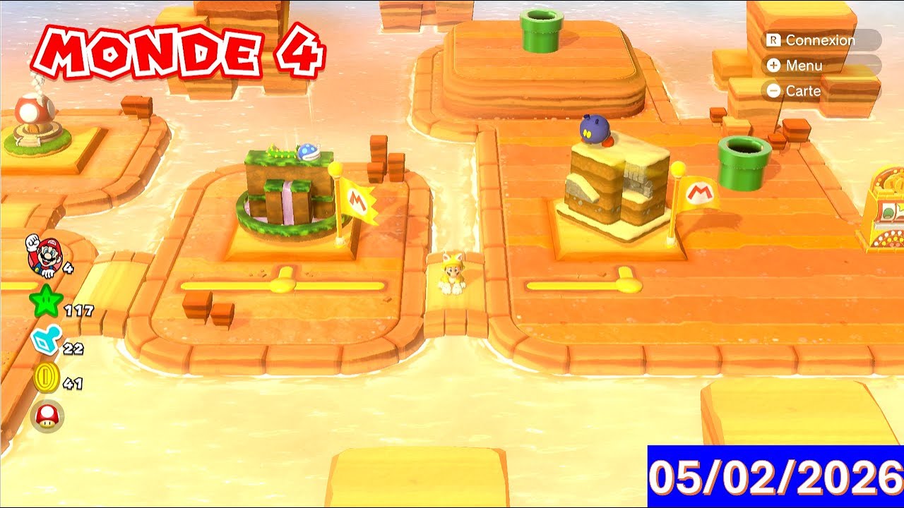 Super Mario 3D World - Gameplay Compilation Niveaux Monde 04 (FR)