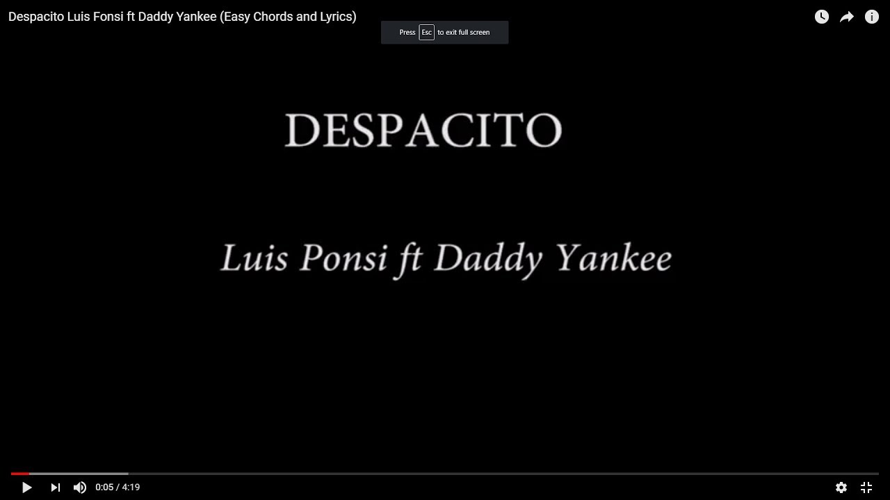 Despacito  Luis Fonsi ft  Daddy Yankee (Easy Chords and Lyrics)