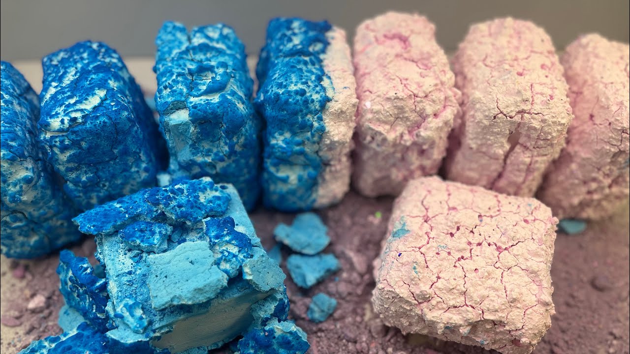 Pink and Blue Pasted Gym Chalk ASMR