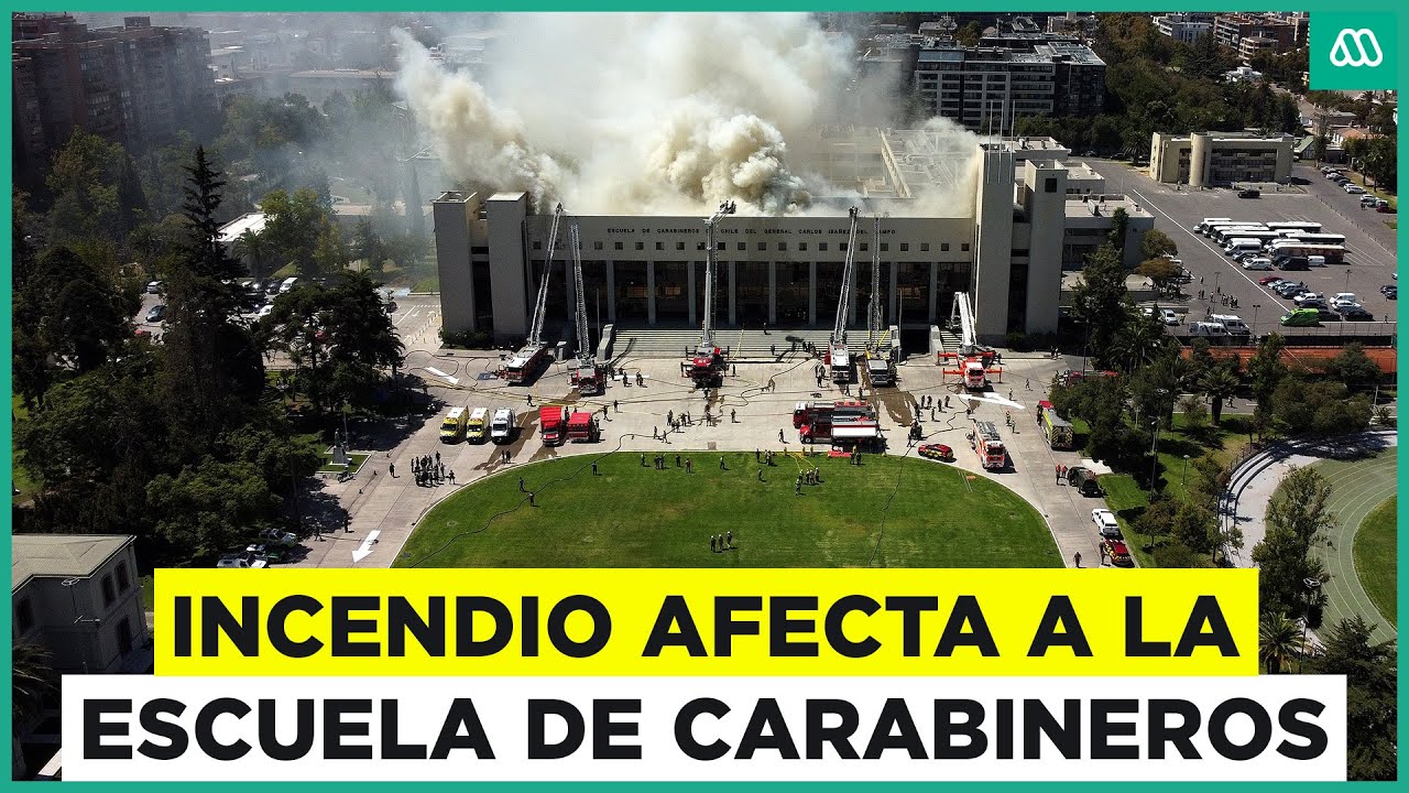 Incendio afecta a edificio de la Escuela de Carabineros en Providencia