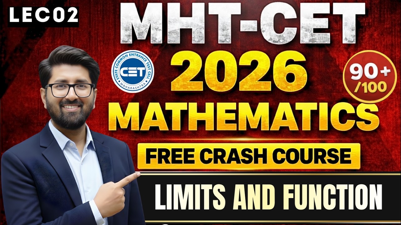 MATHEMATICS FREE CRASH COURSE 95+/100 | MHT CET 2026 | MHT CET Maths #mhtcet MHTCET by Ravindra sir