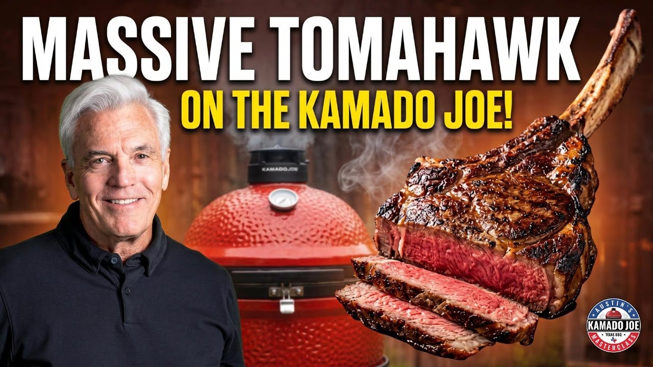 Огромный стейк Томагавк | Двойной рибай на кости в гриле Kamado Joe!