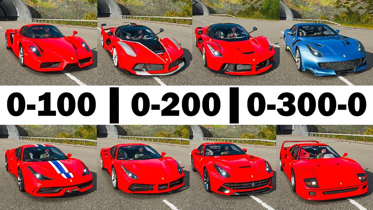 FH4 Acceleration Battle | Ferrari Laferrari, FXXK, 488 GTB, 458 S, F12 TDF, F12, Enzo & F40!