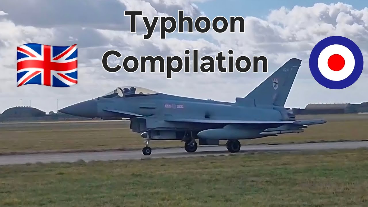 Сборник видеороликов с истребителями RAF Typhoon Eurofighter, Махлуп, Уортон, Коннингсби и Озерны...