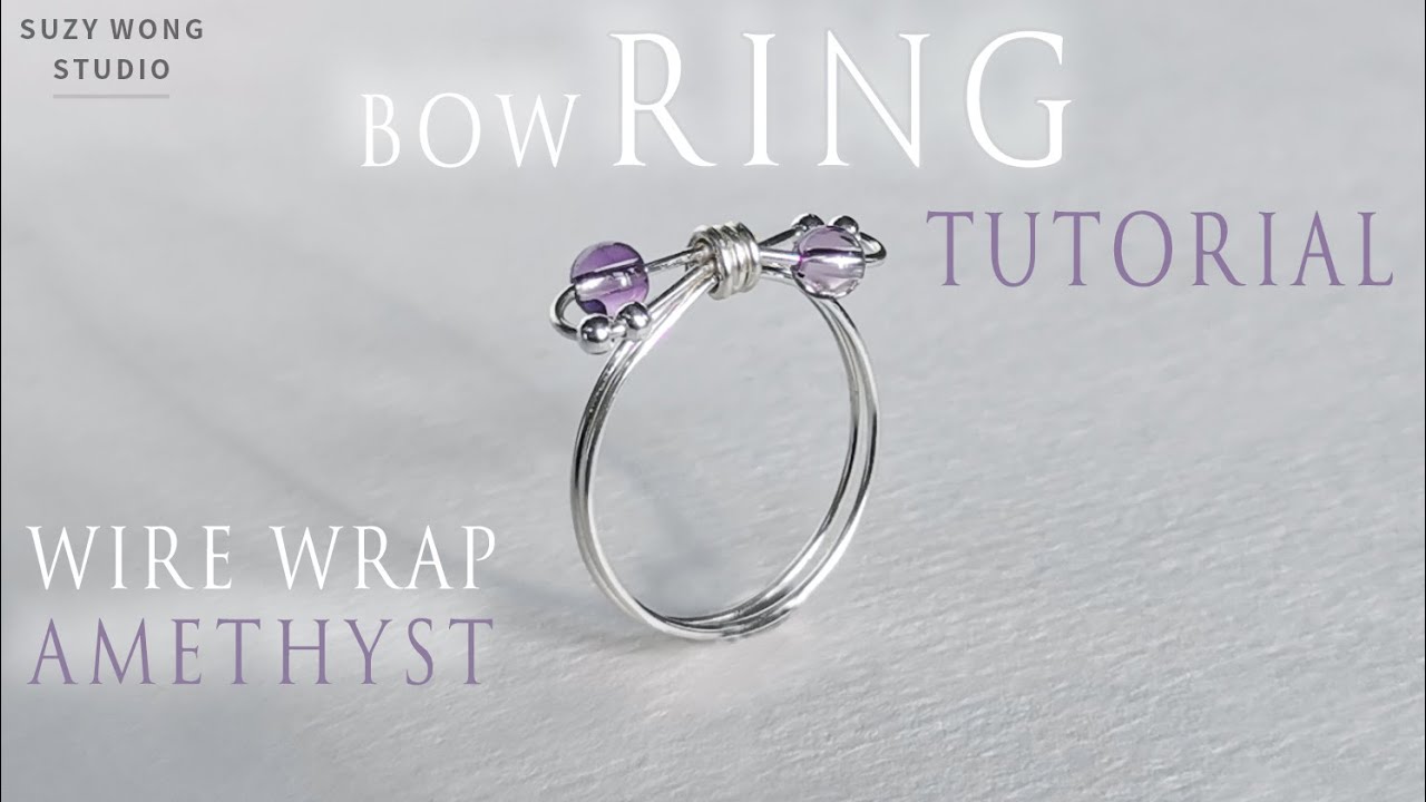 Amethyst Bow Ring | Simple Ring | Easy Ring | Wire Wrap Tutorial | Jewelry Tutorial | How to make