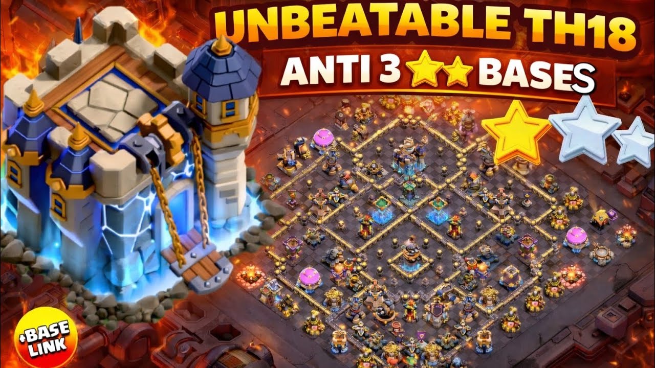 👉 Top 6 UNBEATABLE TH18 Bases 🛡️ | Anti 3 Star Anti-Thrower  In Legend League  | Clash of Clans