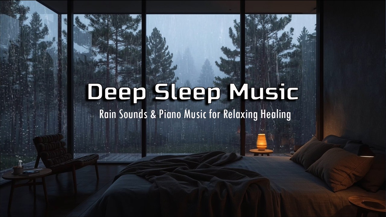 Rainy Night Piano Music 🌧️ Cozy Sleep Ambience for Anxiety and Stress Relief