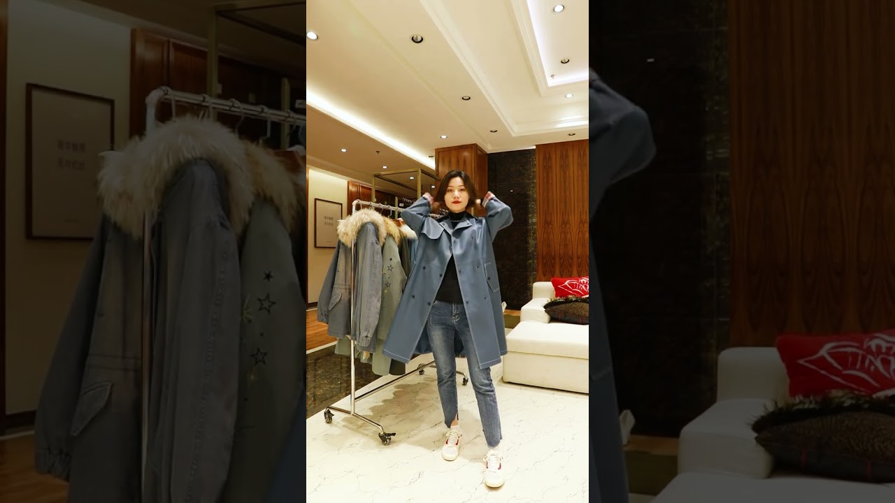 A Stylish Blue Leather Trench Coats Perfect for Fall Weather!