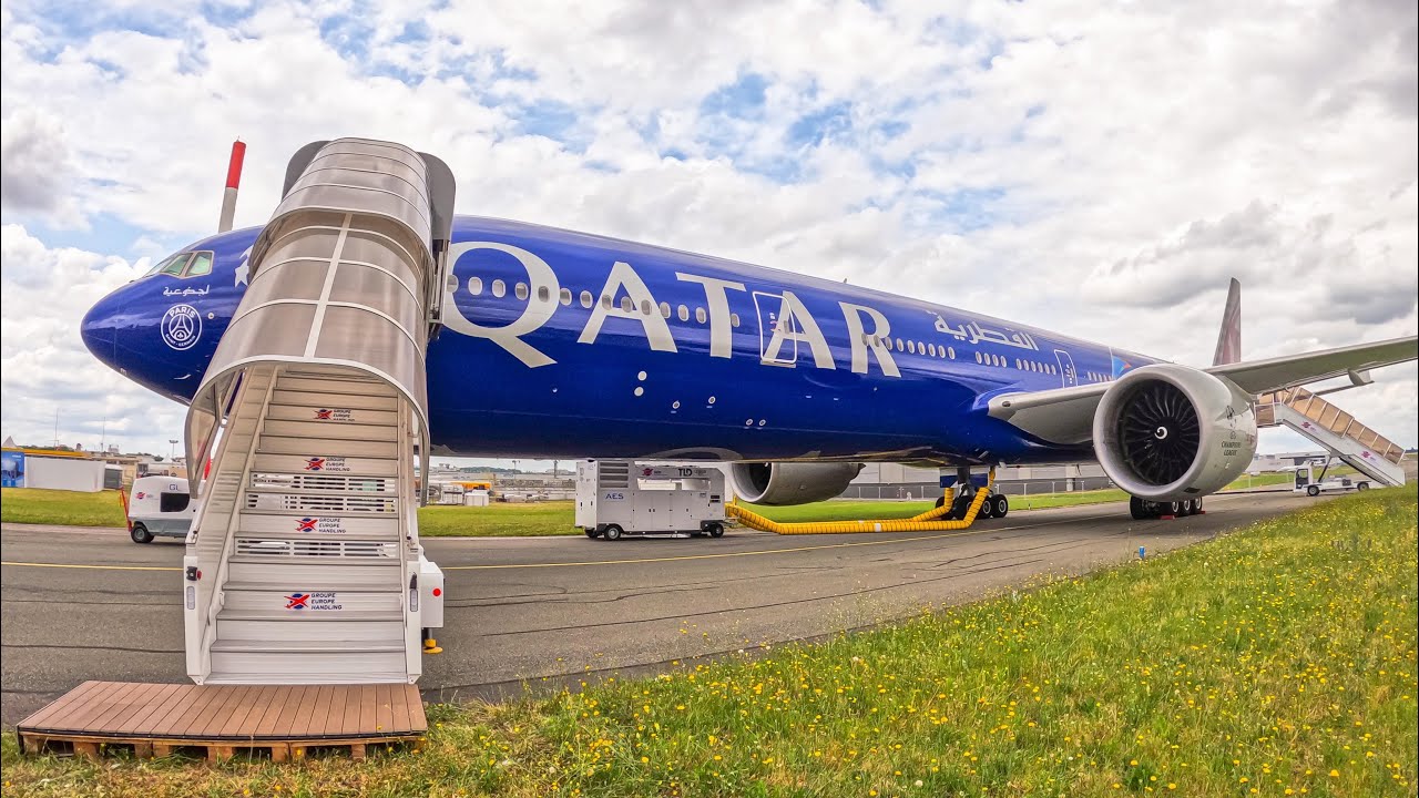 The UEFA CHAMPIONS LEAGUE QATAR Airways B777-300ER | Paris Air Show 2025