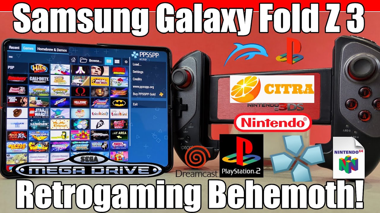 Amazing Retro Gaming Emulation - On The Samsung Galaxy Fold Z 3 - PS2 - Gamecube - PSP - Wii + More