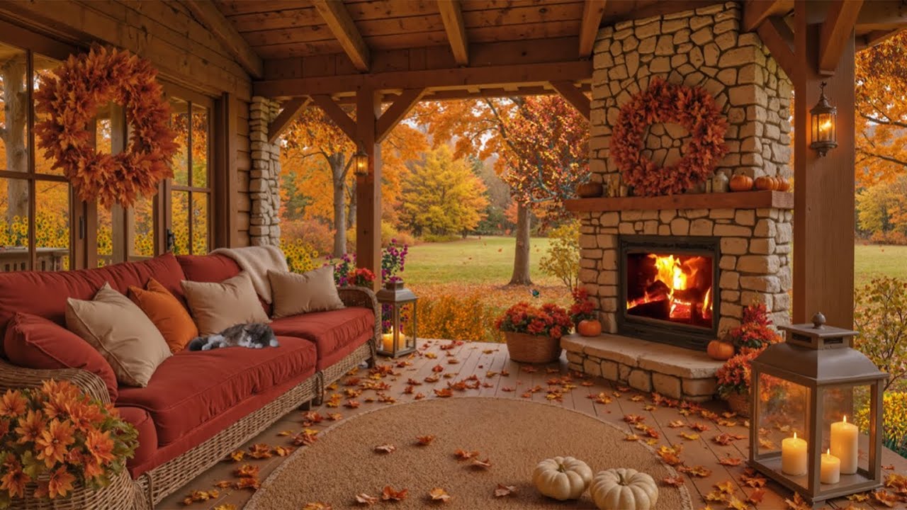 Relaxing Fireplace Piano Sound 04