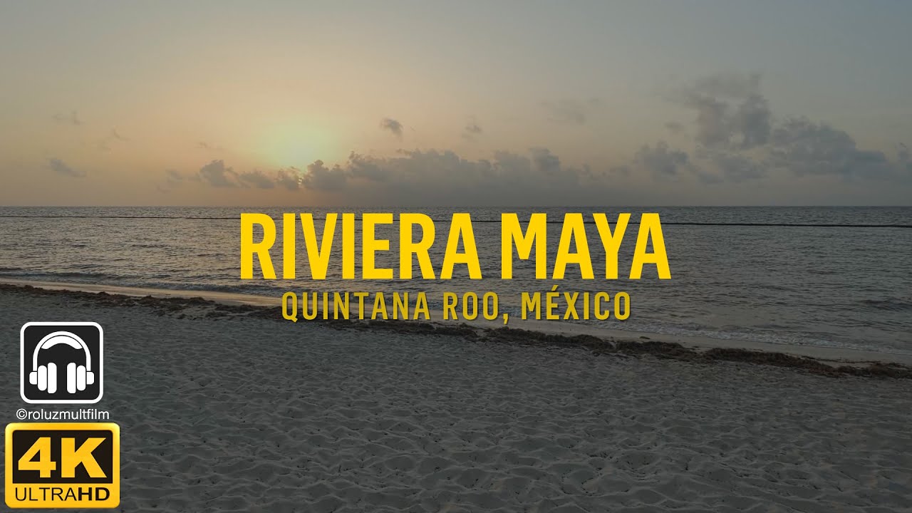 Playa del Carmen Morning: Soothing Ocean Waves in 4K!