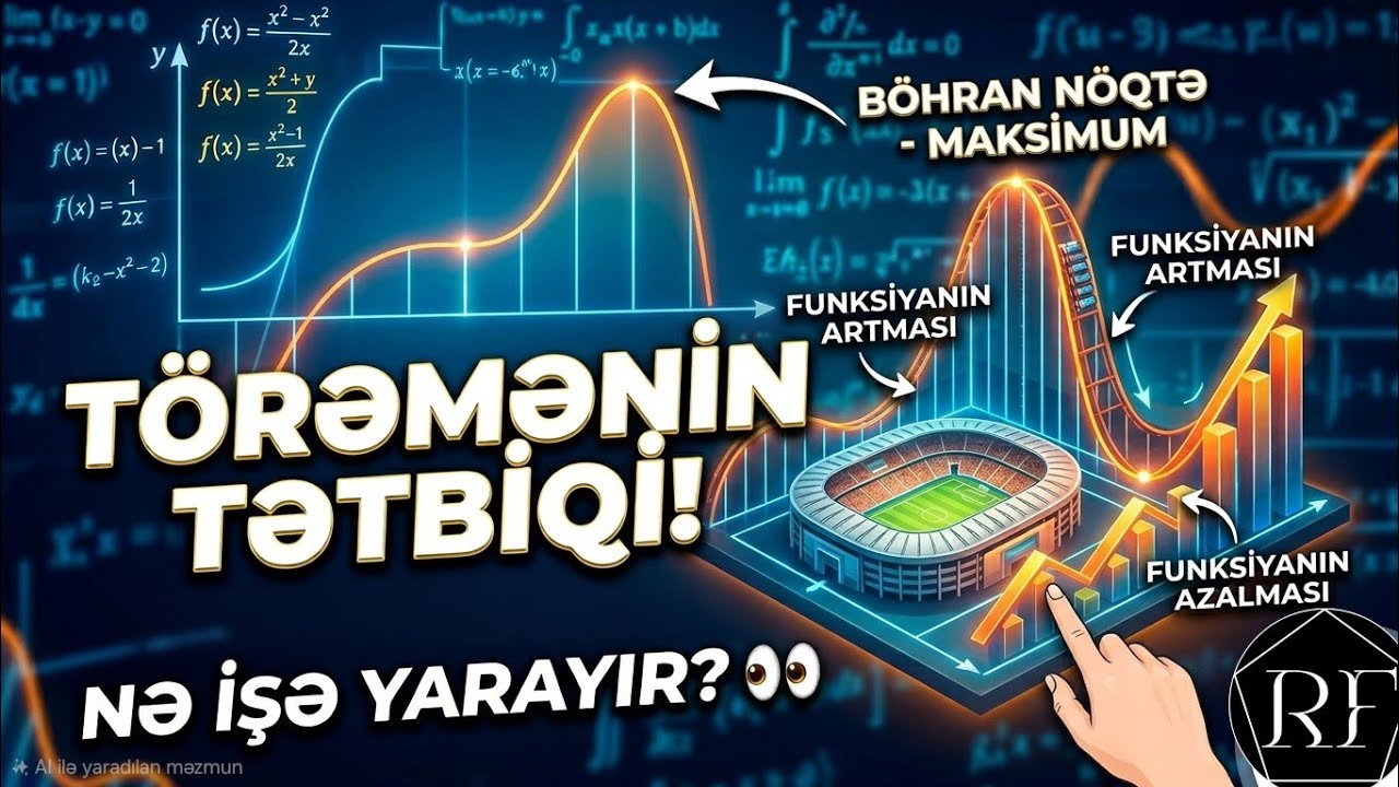 Törəmənin Tətbiqi,Artma,Azalma,Ekstremum,Böhran nöqtəsi, Riyaziyyat RF Rəhim Müəllim Fərzili