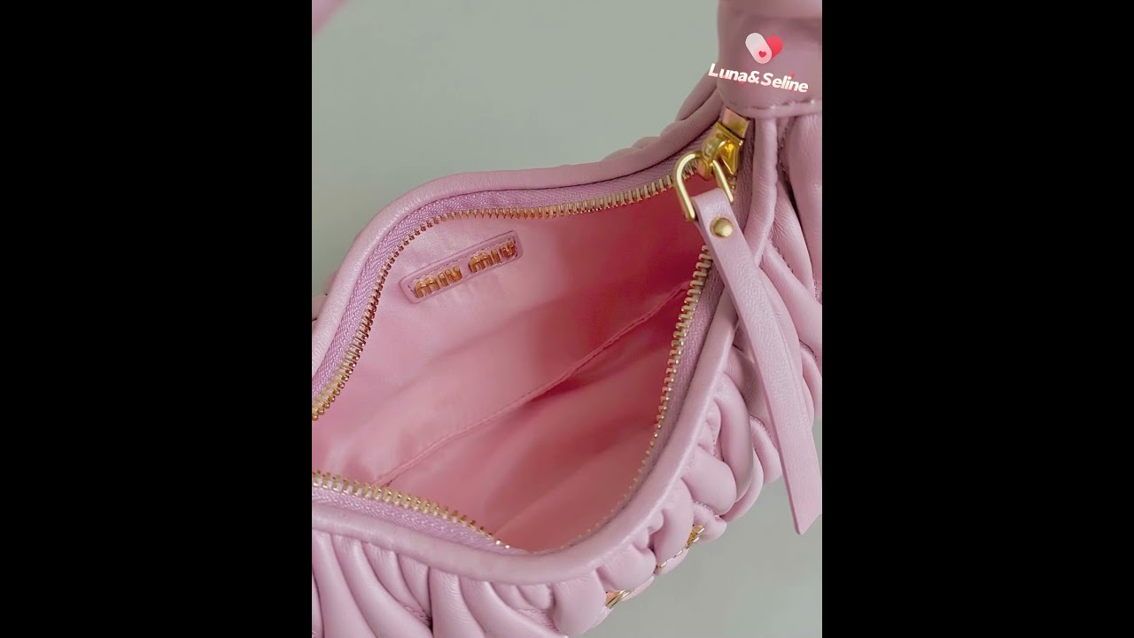 Show what my like Mini Miu Shoulder Bag Wonder Matelasse Leather Hobo pink/white Leather #fashion