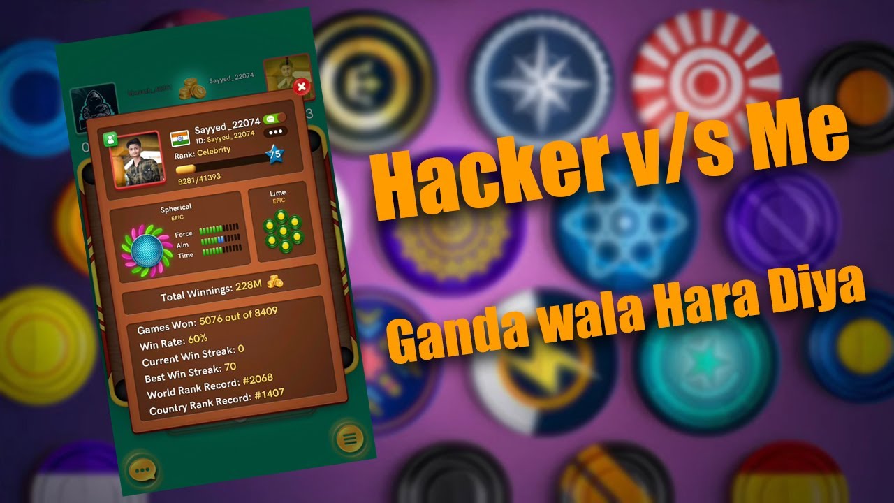Hacker Ko Hara Diya | Carrom Disc Pool | Bk Gaming #youtube #Hakingfail #fairplayer