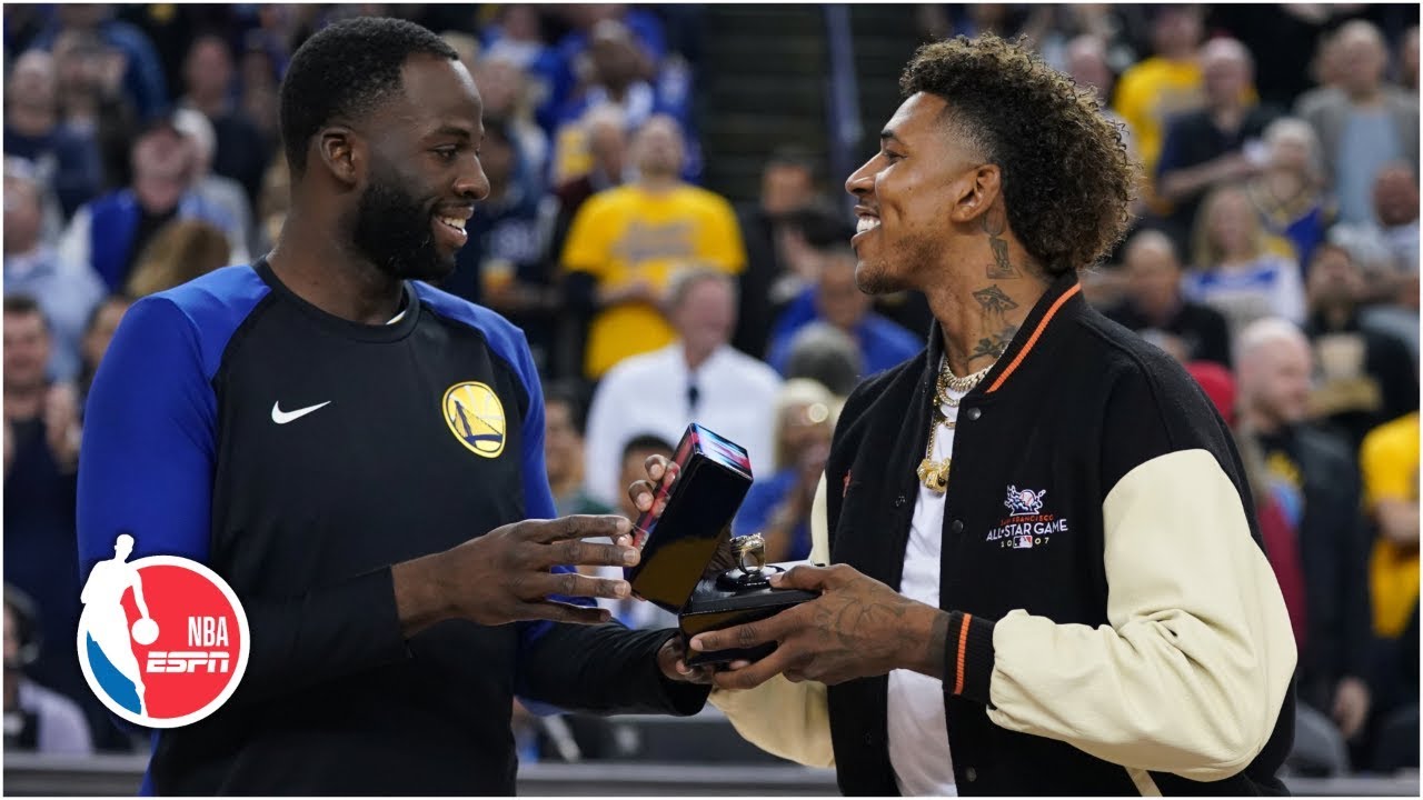 Draymond presents Nick Young with championship ring, Warriors get a delay of game  | NBA on ESPN