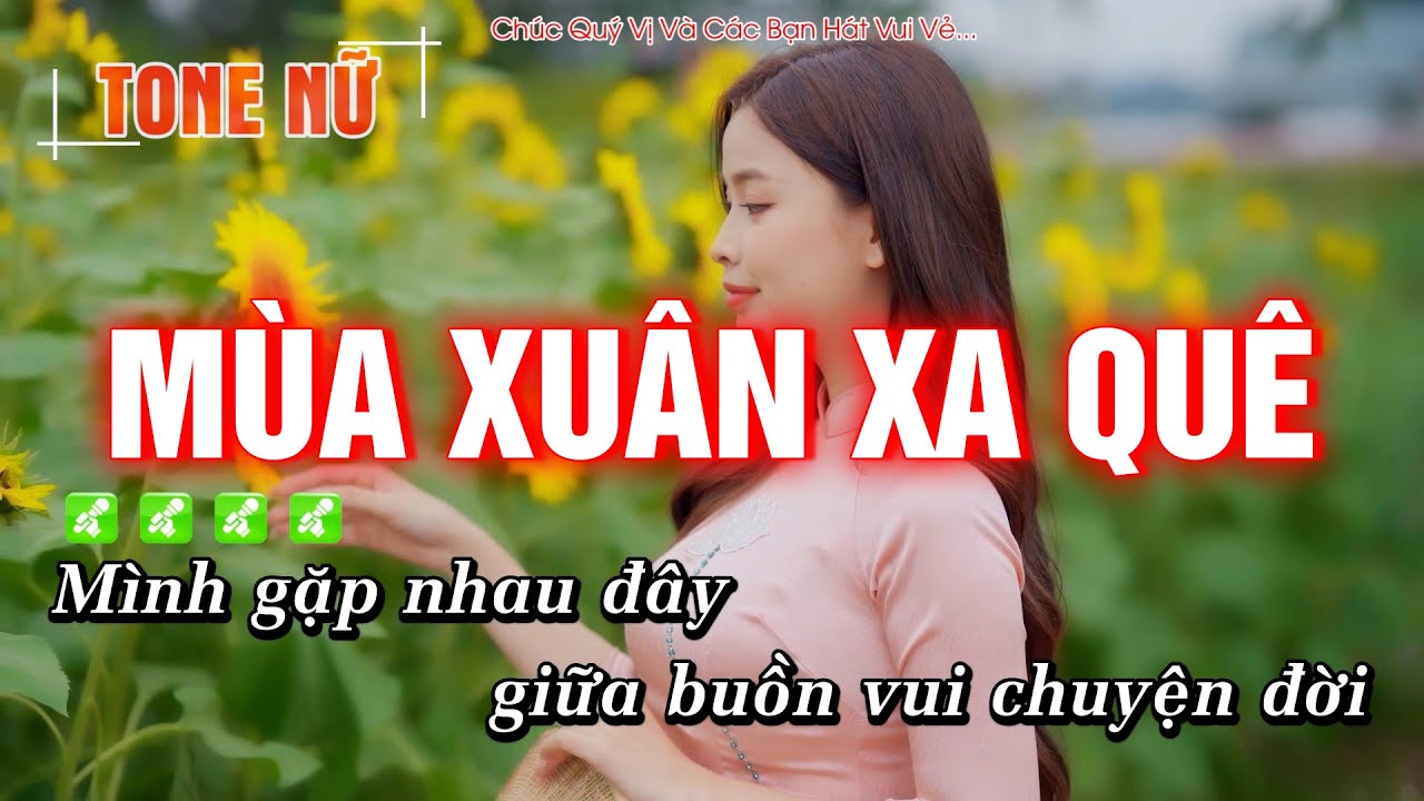 Mùa Xuân Xa Quê Karaoke Tone Nữ - Rumba Nhạc Tết Cực Hay - Hoàng Dũng Karaoke
