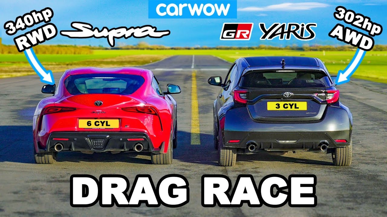 300hp GR Yaris v Supra 3.0-litre - DRAG RACE