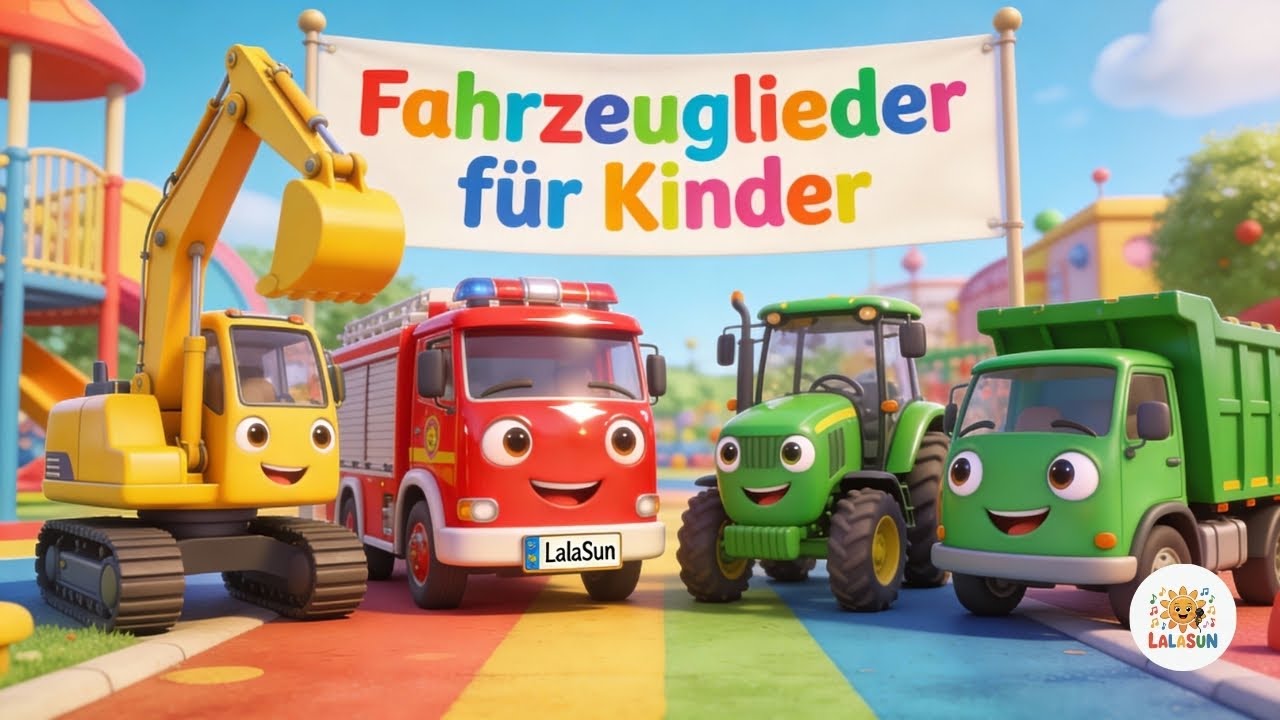 Die beliebtesten Fahrzeuglieder für Kinder 🚜🚒🚗 | LalaSun