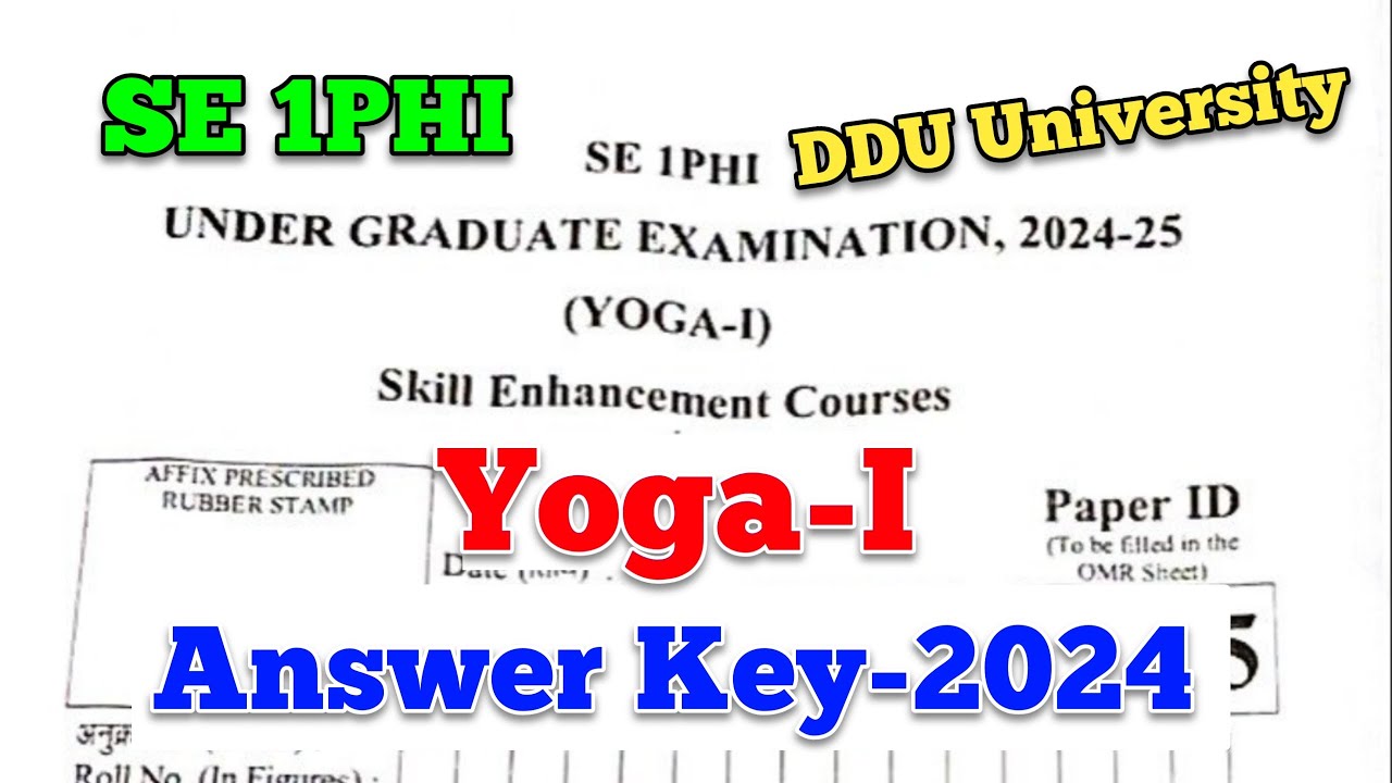 yoga answer key ddu | yoga answer key 2024 | yoga ba 1st semester answer key 2024