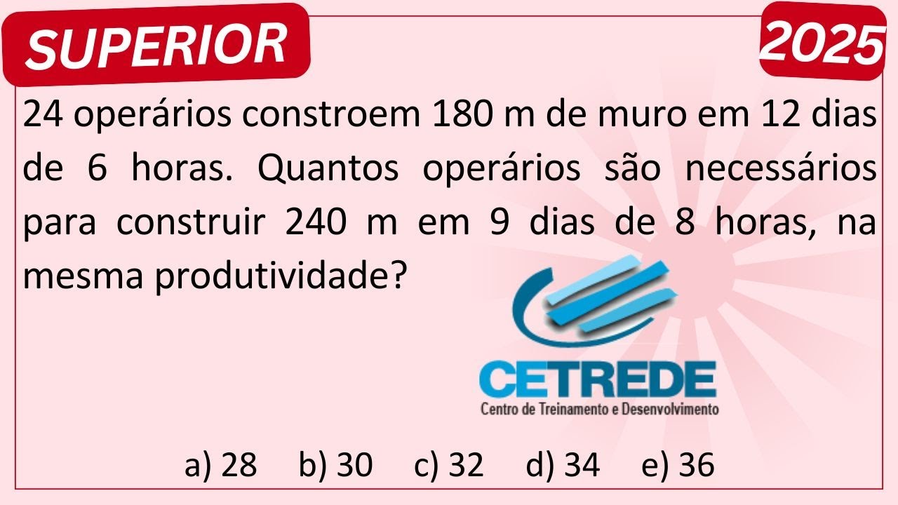 REGRA de TRÊS COMPOSTA na Prova da Banca FUNDAÇÃO CETREDE