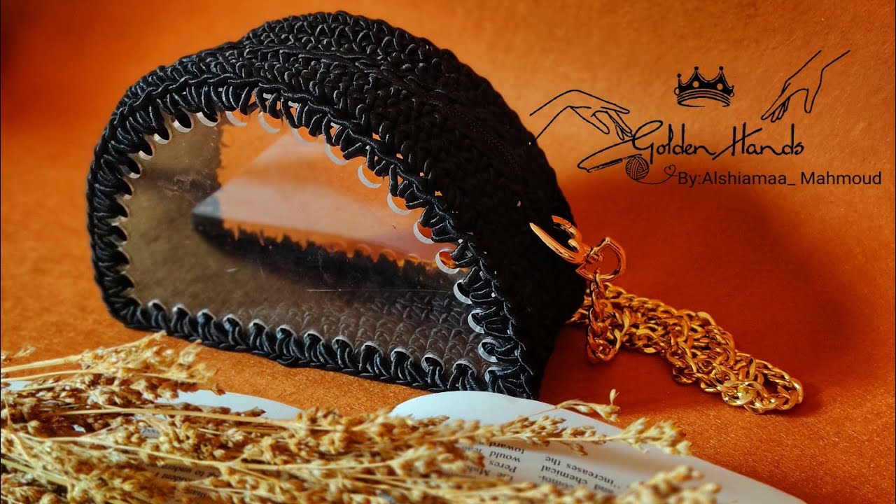 كروشيه شنطه نصف دائرة / Crochet semi-circular bag /Вязаная полукруглая сумка крючком