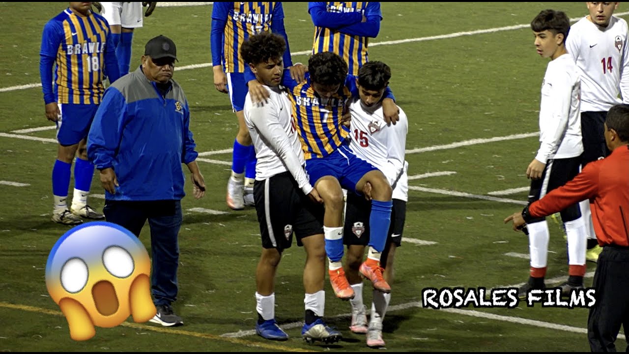Unfortunate Soccer Injury - Mount Miguel vs Brawley High School Boys Soccer