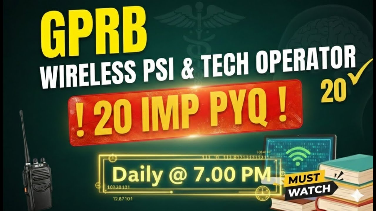 Wireless PSI Gujarat 2026 | Lecture -4 | 20 IMP PYQ Explained | Daily 7.00 PM