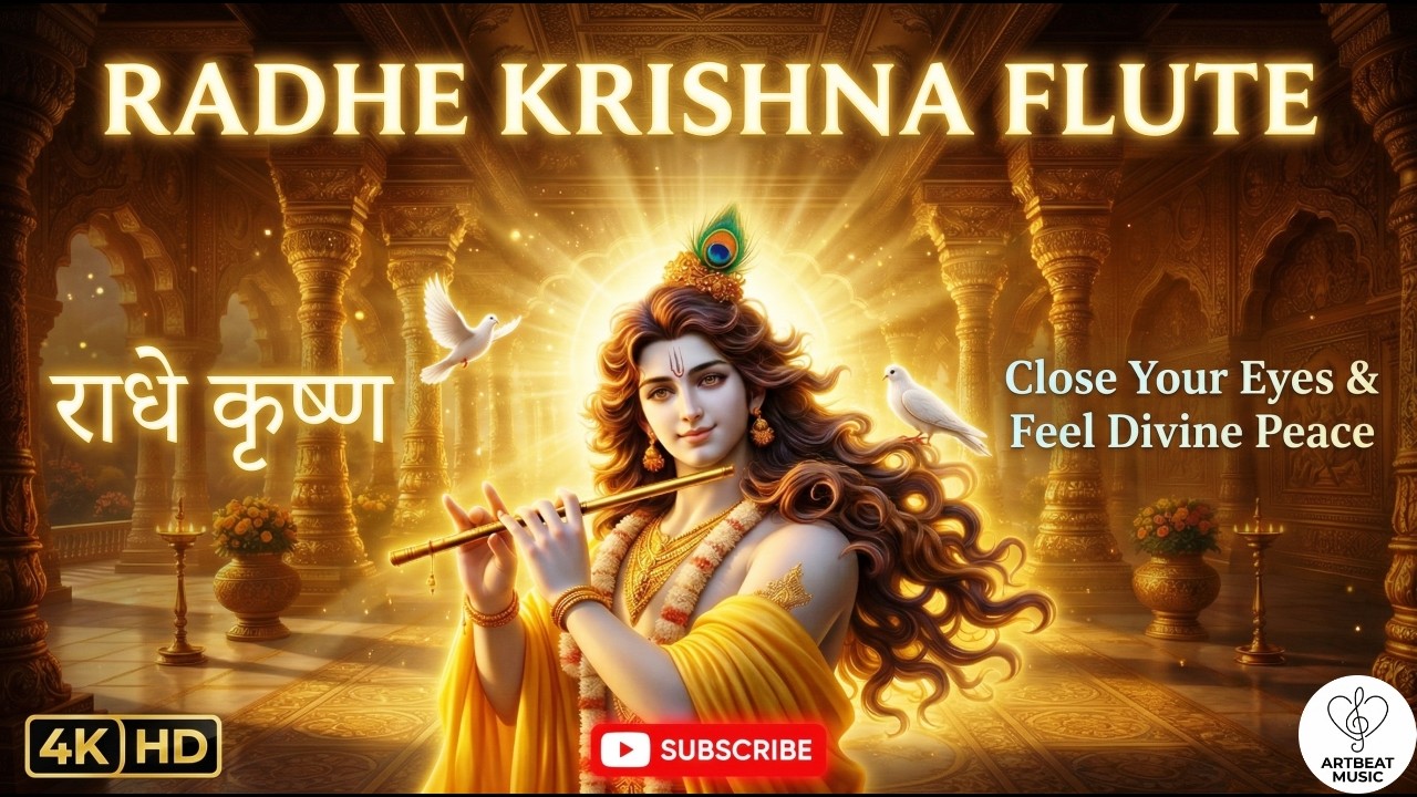 Radhe Krishna Chant with Divine Flute | Peaceful Krishna Meditation Music (4K) | राधे राधे - ABM