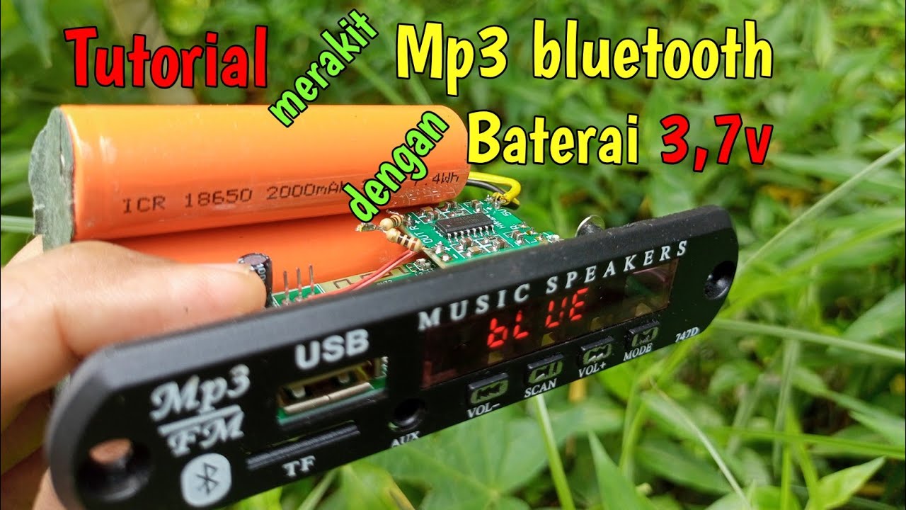 Tutorial merakit mp3 bluetooth dan mini amplifier pam8403 dengan baterai 3,7v