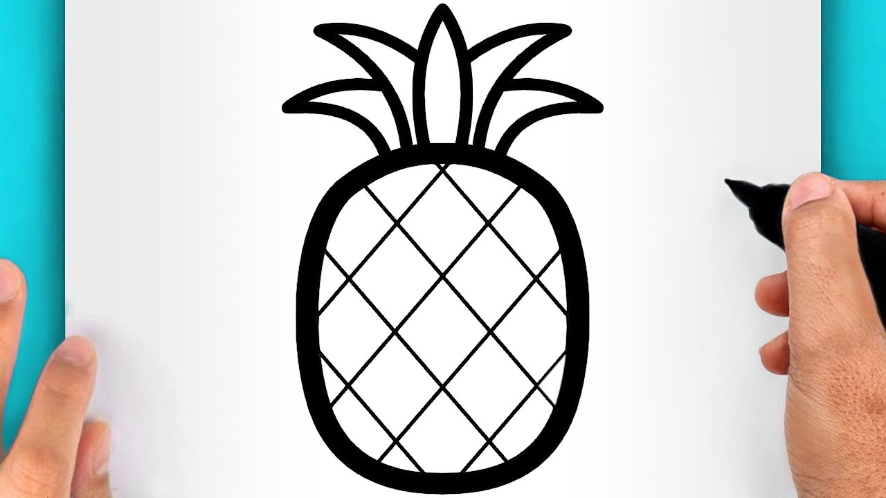 DISEGNI FACILI DA FARE | COME DISEGNARE UN ANANAS FACILE (VIDEO DI DISEGNI DI FRUTTA)